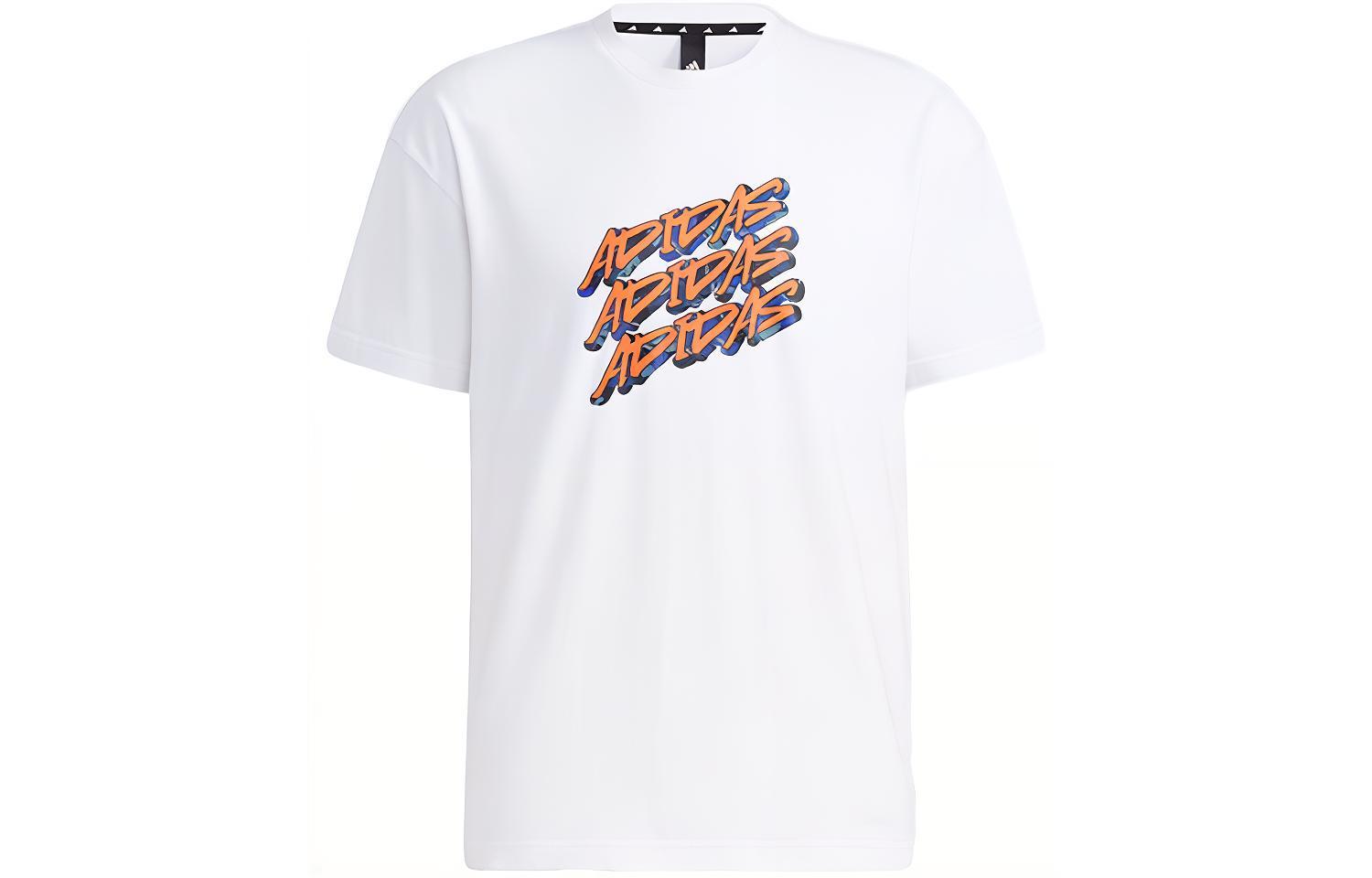 

Adidas T Shirts Men s White Crew Neck Moderate Straight Fit GP0839 M