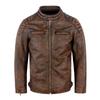 Black Men Leather Jacket Slim Fit Vintage Yellow/Red Brown Genuine Cow Men's Motorcycle Coat Biker Clothes Spring Autumn