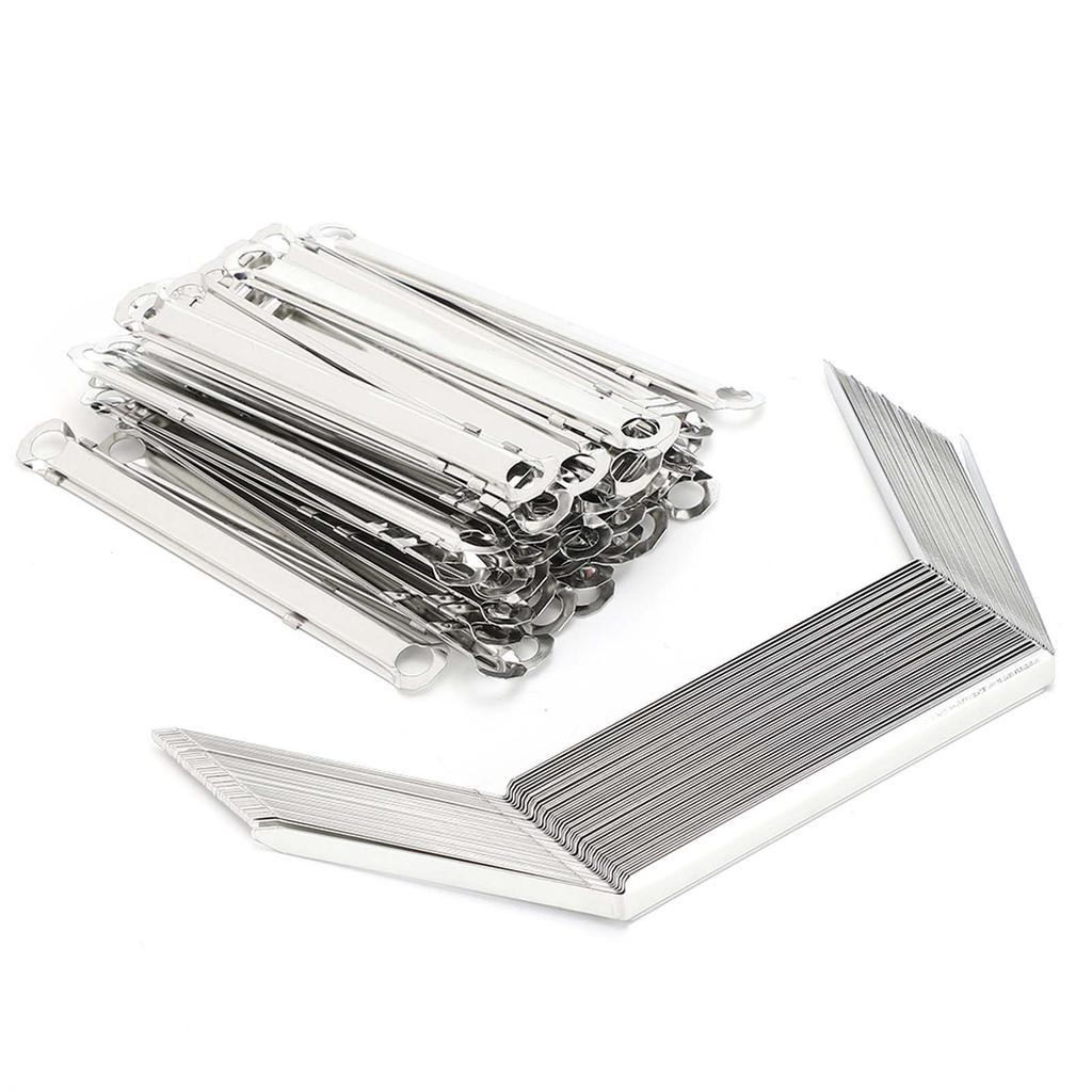 50 ks Kancelářské spony 2 dírkové železné klipy na papír hrotové spony vázací svorky 80mm rozteč děr pro 350 listů papíru A4