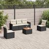VidaXL Garden Lounge Set with Cushions 6 Pcs, Patio Sofas, Patio Furniture Set, Outdoor Furniture, Black 3258255