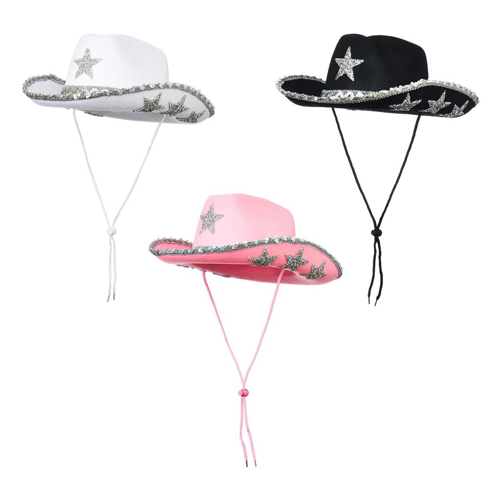 Western Cowboy Hat Sun Protection Wide Brim Cap Western Style Fitness Costume Accessories Party Hat for Weeding Holiday Adults