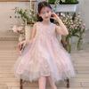 Girls' dress 26 summer new shiny mesh princess dress elegant fairy dress big children's dress