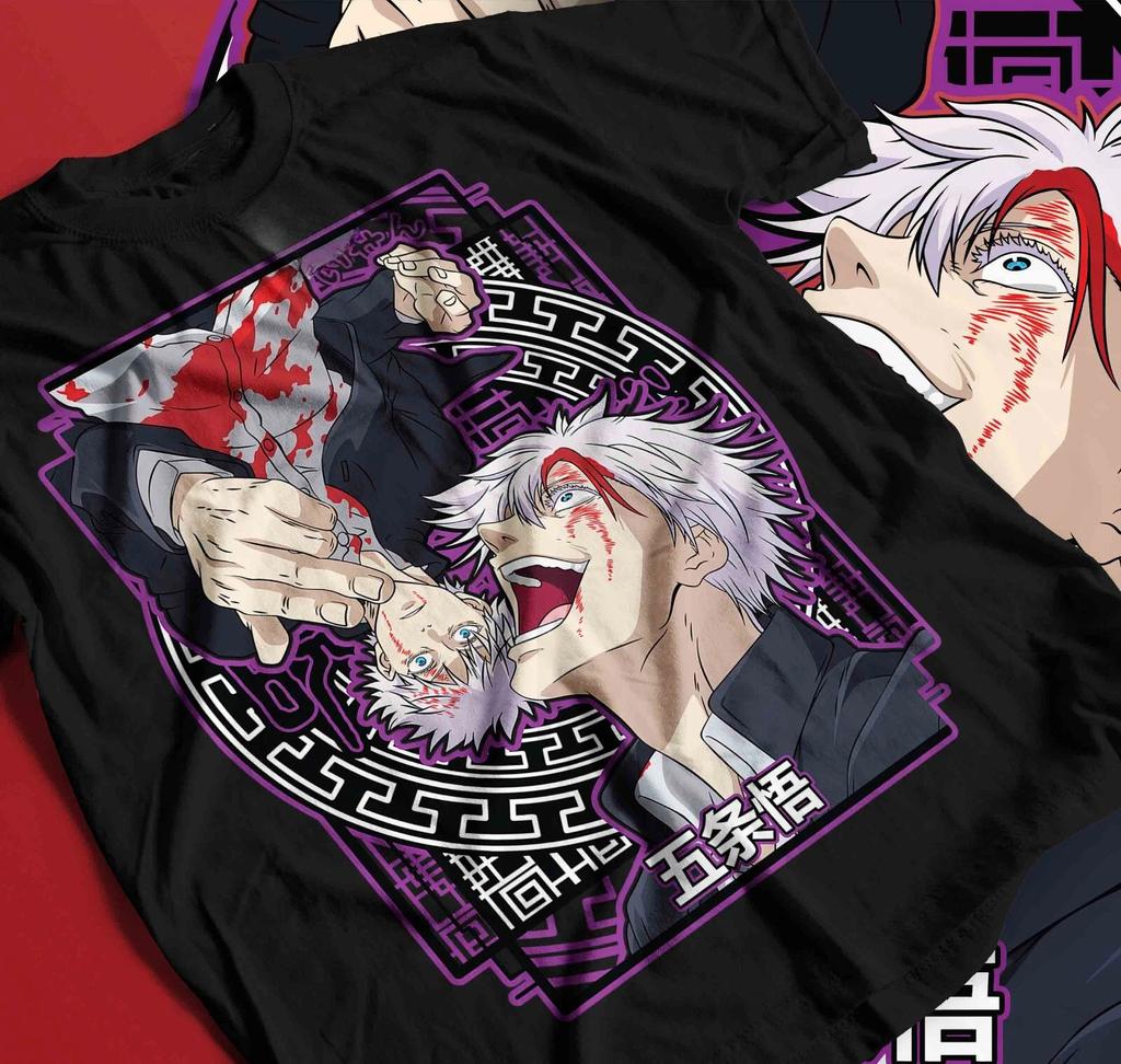 Gojo Satoru T-Shirt Jujutsu Kaisen Mahito Anime Horror Fun Gift Summer New Vintage Fashion Men and Women Streetwear