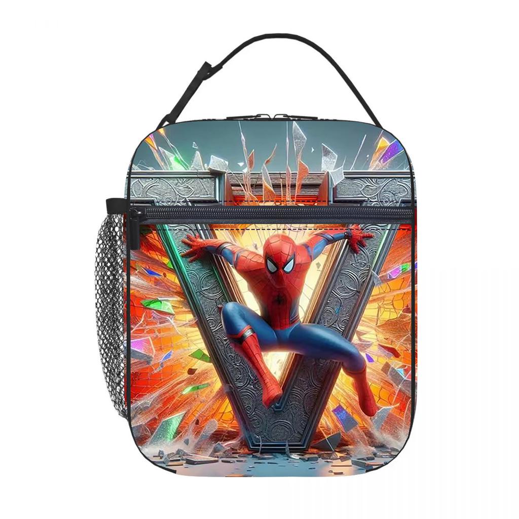 Spider-Man Cartoon Anime Lunch Bento Bag Children'S Fully Printed 3D Digital Insulation Bag Portable Outdoor Picnic Bag