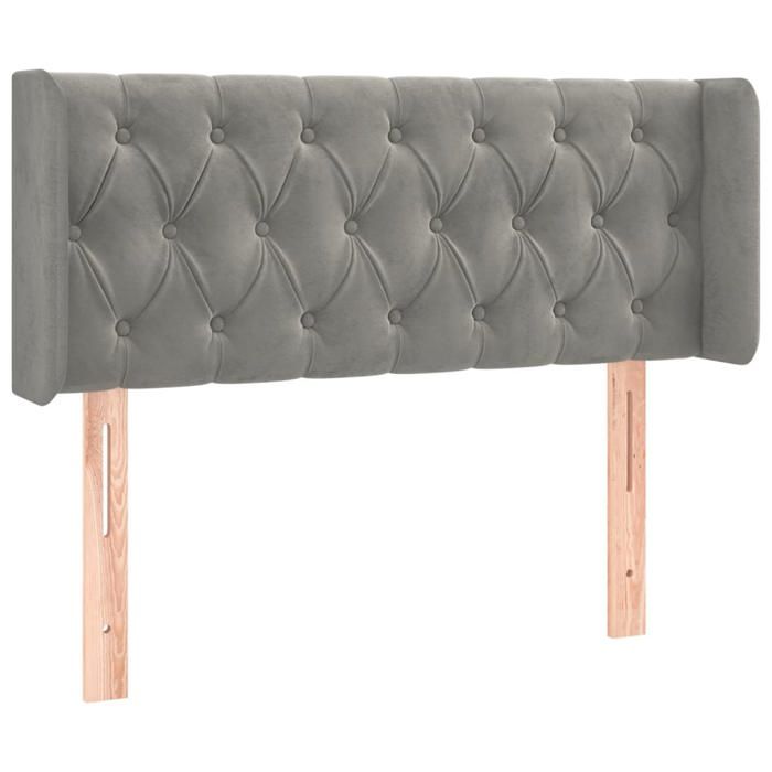 VidaXL LED Headboard Bedroom Furniture Single Bed Accessory Headboard Bed Frame Interior Light Grey 3123608