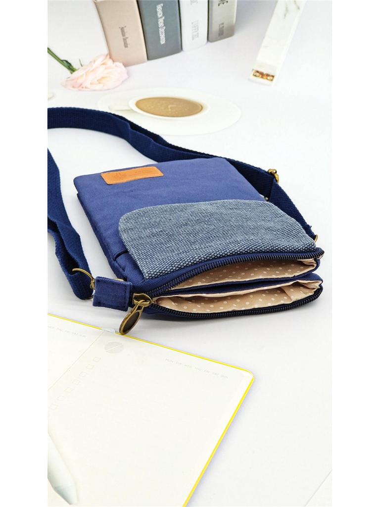Sac bandoulière à 5 couches à grand écran avec motif de feuilles pastorales pour femmes