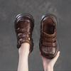 Johnature Round Toe Woven Breathable Hollow-out Thick Soled Sandals Casual Versatile Women's Platform Shoes