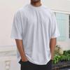 Summer Men's Fashion Loose Round Neck Solid Color All-match Short-sleeved T-shirt