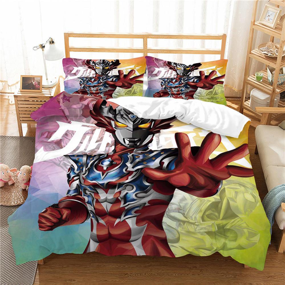 Bedding Cover Suit Ultraman Printing Teens Fashion Bedspread Polyester Pillowcase Home Textiles Duvet Cover