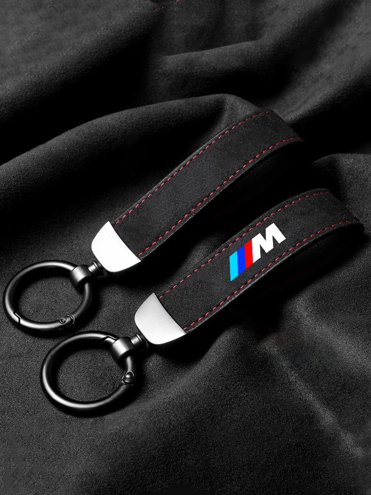 VSRF8 For BMW M Emblem Car Logo Key Accessories Man Suede Keychain Keyring For BMW M X1 X2 X3 X5 X6 E46 E39 E90 E36E60 E34 E30 F30 G20