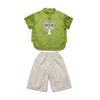 Boys' Hanfu Tang Suit - Dragon Boat Festival 2026: Green Gem National Style Short Sleeve Set for Toddlers