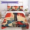 1PC Electric guitar Theme Bedding Quilt Set Quilt Cover Pillowcase Home Decoration Birthday Gift (1 * duvet cover + 2 * pillowcase, without core)A1