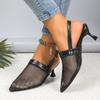 Mode Sommer Mode Hohl Atmungsaktiv Leicht Polygon Sandalen Damen Dünner Absatz Bequem Lässig Bankett Sexy Schnalle High Heels