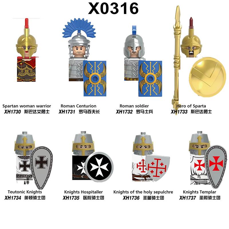 Mittelalterliche Ritter Serie Figuren Bausteine Krieger Soldaten Wachen Löwenherz Krankenhaus Deutscher Ritter Schlacht Hirte Kindergeschenk