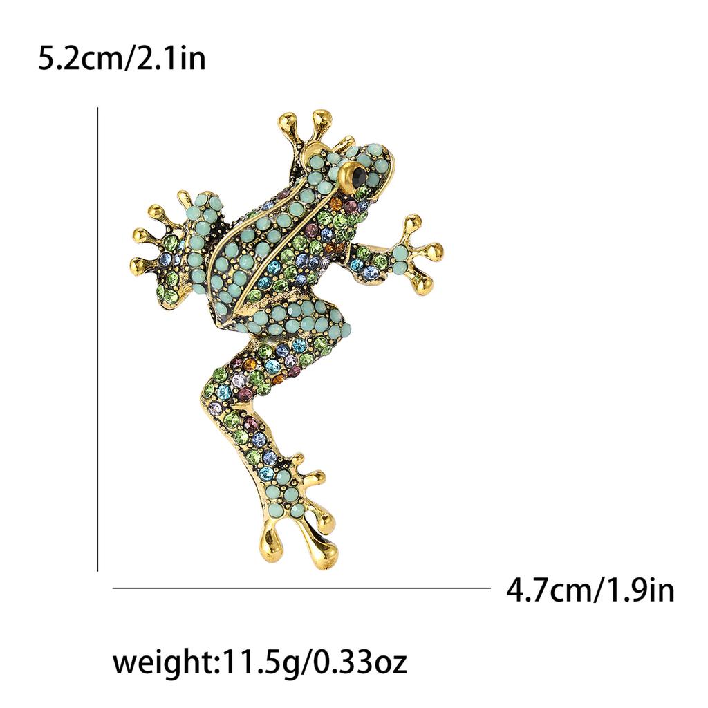 Retro Simple Alloy Rhinestone Long Leg Frog Brooch Temperament Personality Men'S And Women'S Clothing Corsage Jewelry Animal Pin