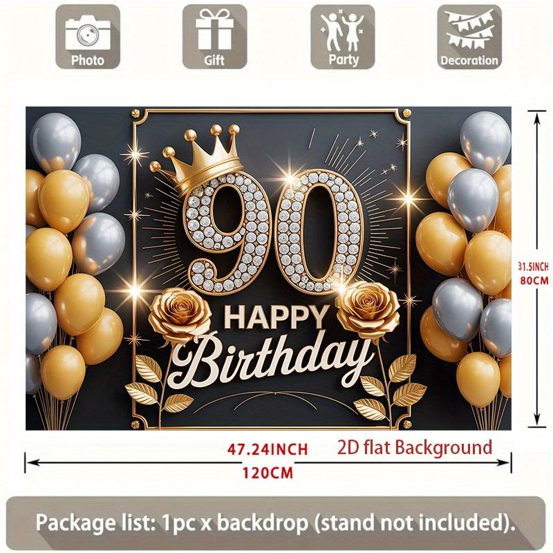 1 Stück Geburtstag 90. Geschenkbox Fotokabine Partybanner Gold #7871