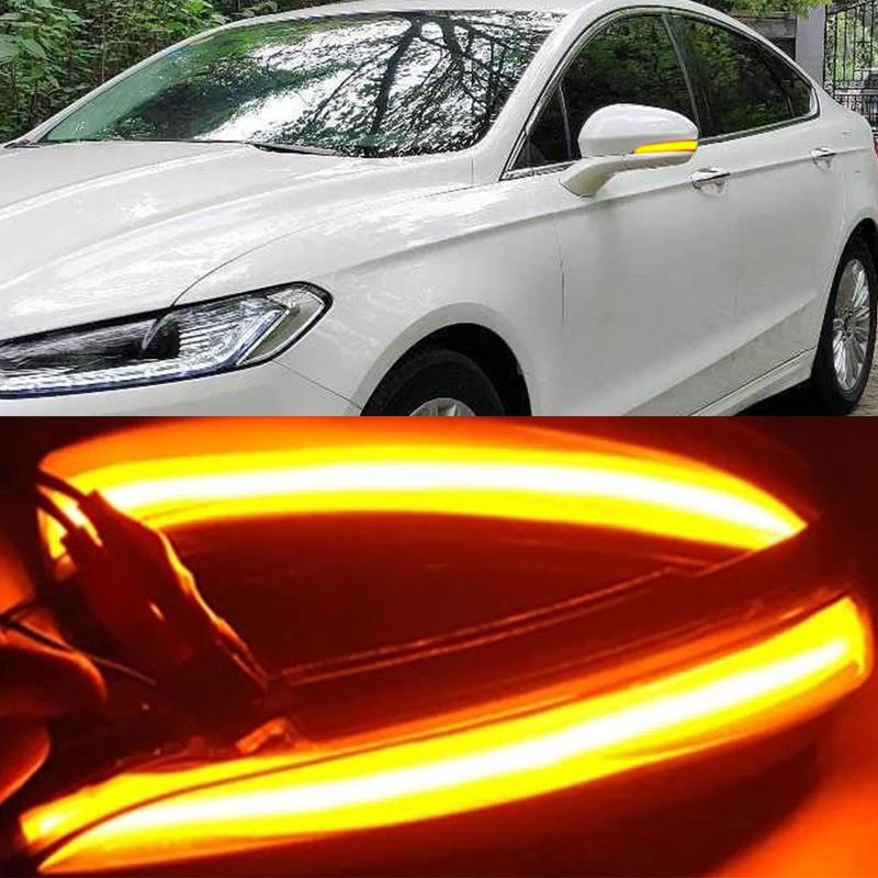 Car Flashing 1Pair For Ford Mondeo MK5 2014- MK V 5 LED Side Wing Dynamic Turn Signal Light Rearview Mirror Indicator lamp