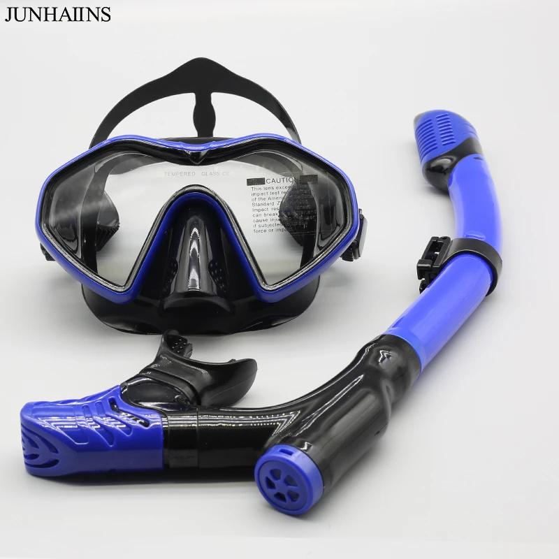 Adult Snorkeling Mask Set Diving Snork Anti-Fog Tempered Glass Diving Mask for Man Adult Goggles Leak-Proof Spearfishing Accesso