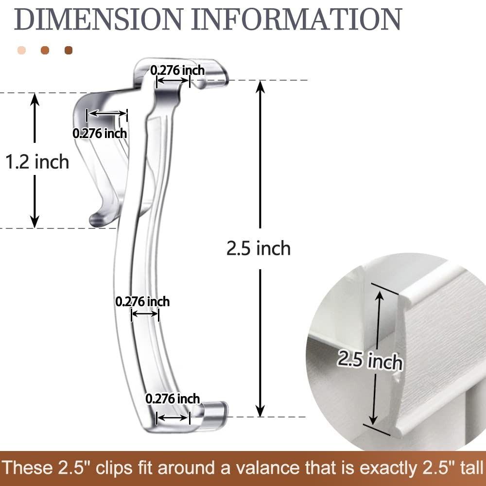 10pcs Plastic Valance Clips Portable Clear Horizontal Blind Clips Wood Blind Valance Replacement Window Blind Clips