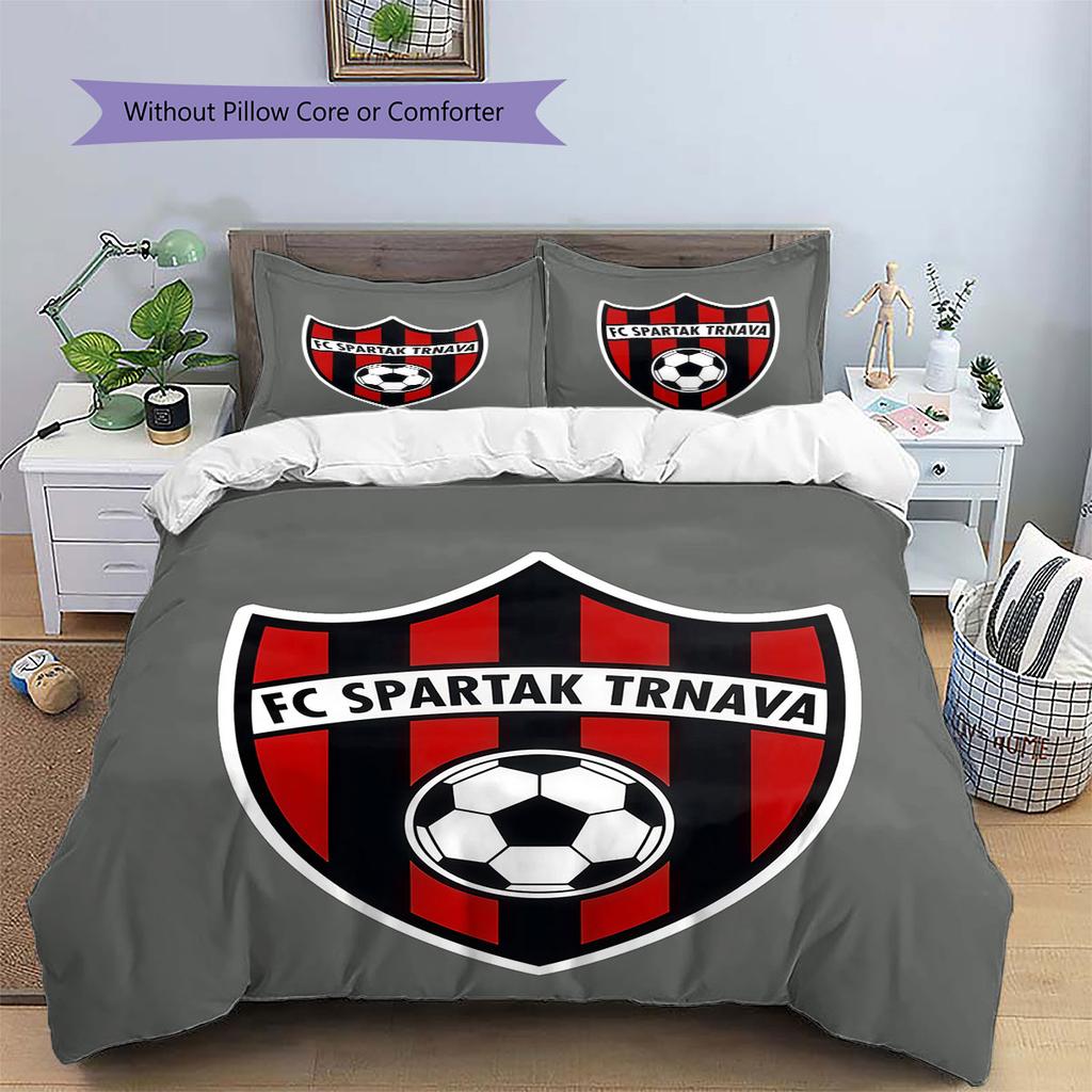 FC Spartak Trnava Pattern Bedding,Quilt Set Quilt Cover Pillowcase Home Birthday Gift(1 * duvet cover + 2 * pillowcase, without core)