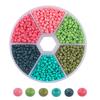 Handmade Mixed-Color Seed Beads Set: 6-Compartment Box for DIY Bracelets and Necklaces