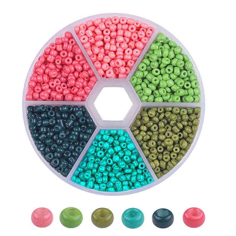 Handmade Mixed-Color Seed Beads Set: 6-Compartment Box for DIY Bracelets and Necklaces