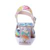 Johnature Sandali Stampati Colorati con Tacco Alto in Vera Pelle Stile Barocco Retrò Raffinati Floreali Scarpe da Donna