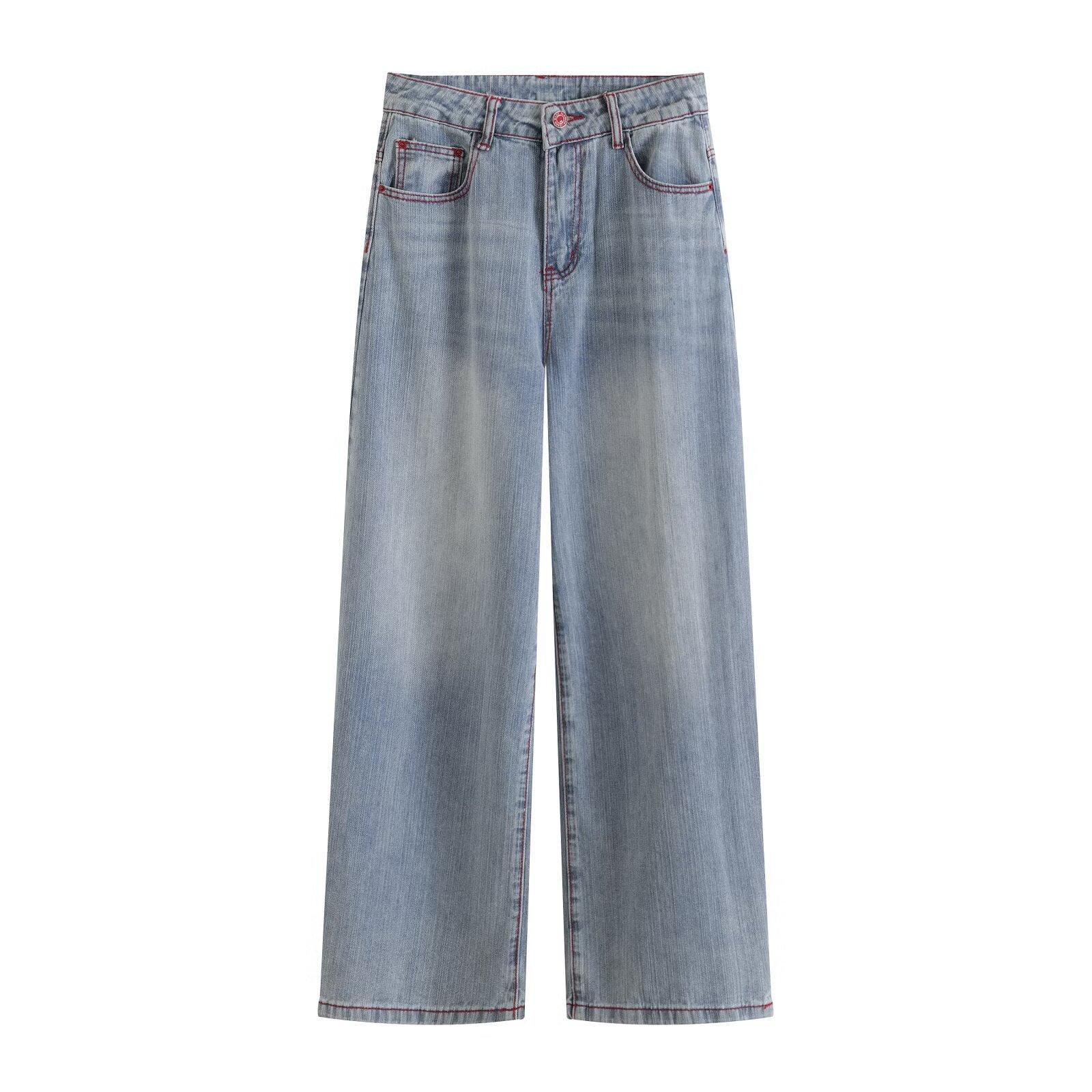 European and American style, new women s clothing, classic, versatile, fashionable, fashionable embroidered jeans XS синий