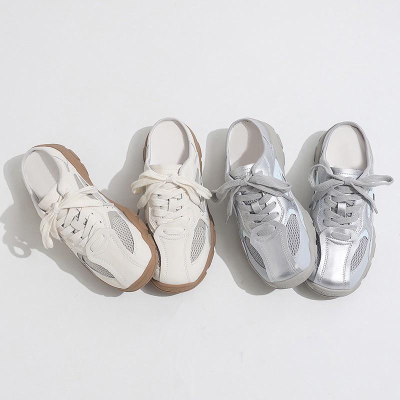 2025 new retro color matching lace-up casual shoes women's sports Forrest Gump shoes German training shoes flat slippers women's models