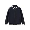 Shoulder Contrasting Line Zipper Jacket Men's and Women's Autumn and Winter Loose Leisure College Style Sweater