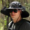 1 Set Outdoor Sun Hat with 2 Fan Large Brim Windproof Strap Solar or USB Charging Anti-UV Sun Protection Great Breathability Outdoor Fishing Camping