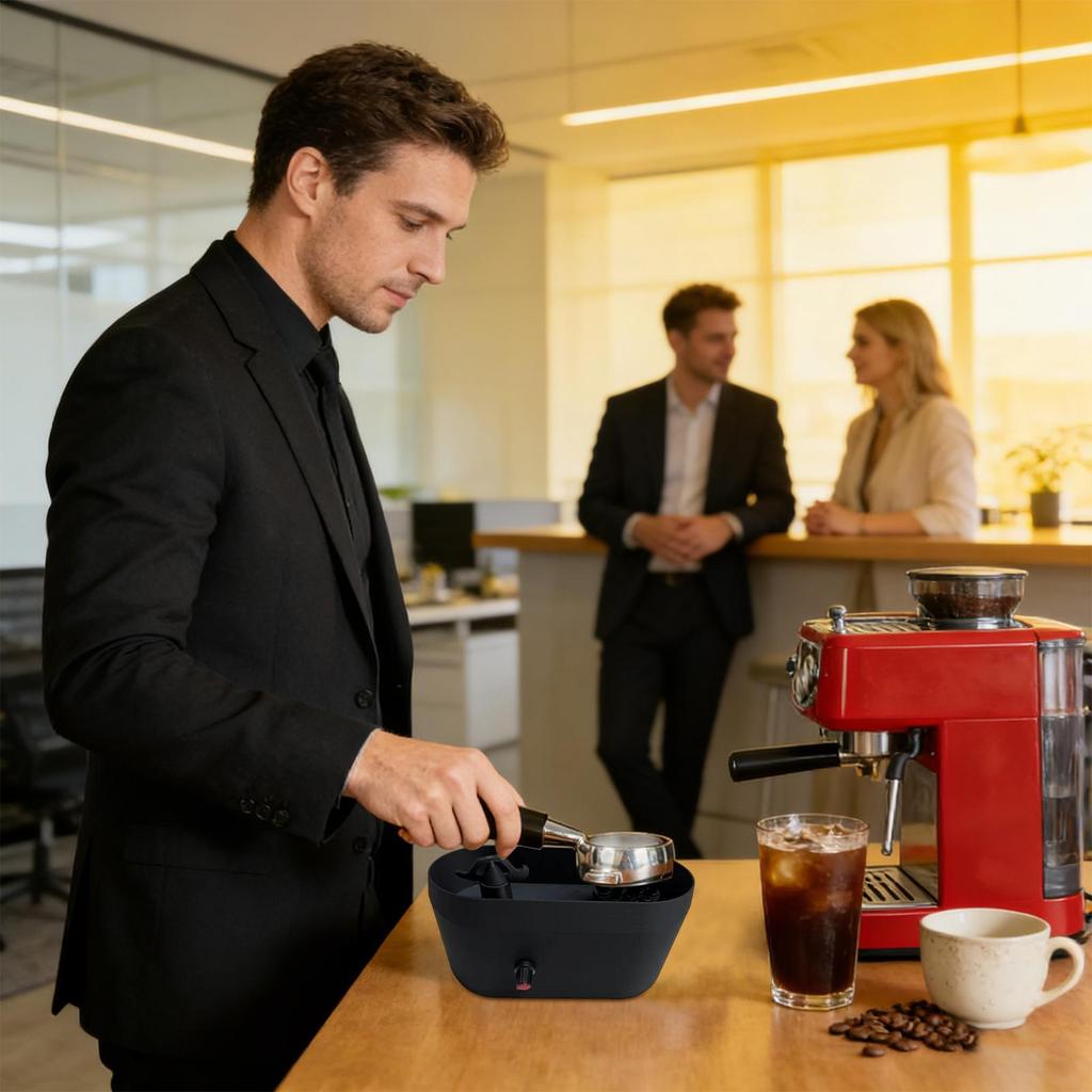 Set de Limpieza para Cafetera Espresso Limpiador Automático de Portafiltros Banco de Trabajo con Cepillo para Sistemas de 51/53/58 mm Cocina Casera