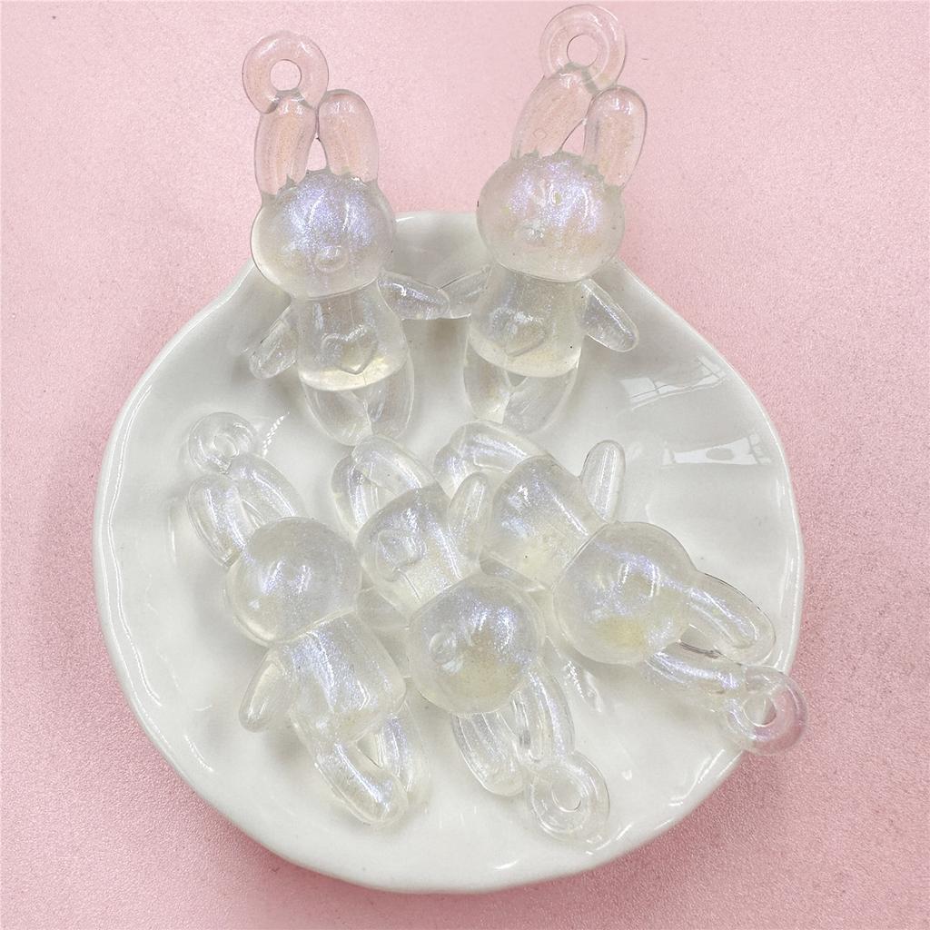 Anhänger Handgefertigtes Material Acryl DIY zur Schmuckherstellung 23 * 46,5 mm stehender Hase 5 Stück Perlen Mode