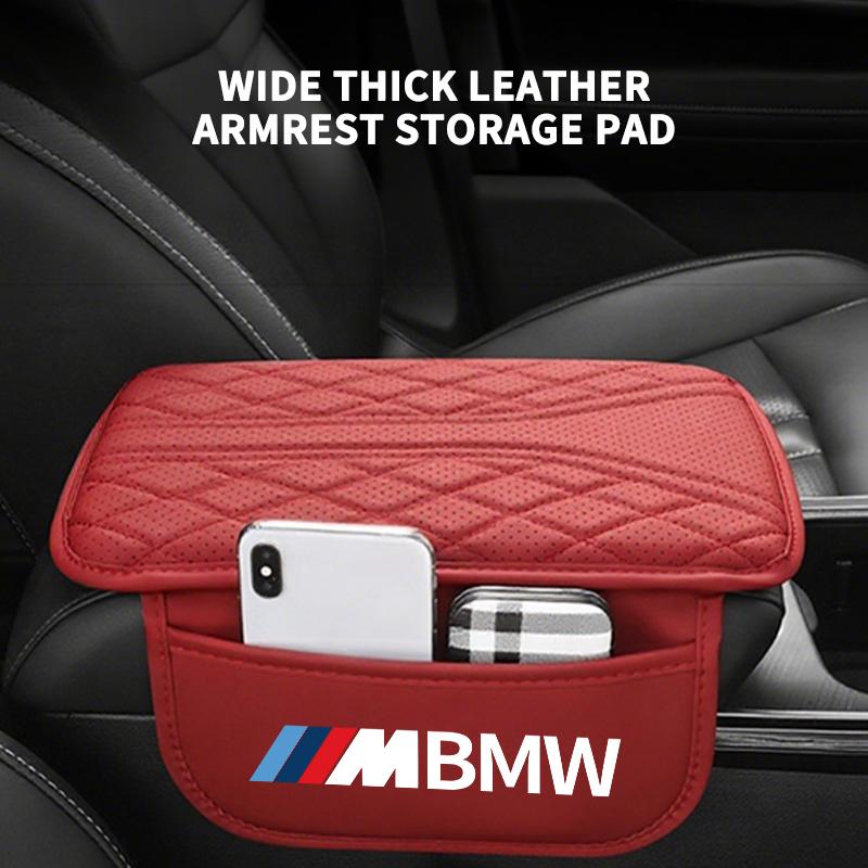 HVHE9 Leather Car Armrest Center Console Pad Auto Seat Arm Rest Mat For BMW Performance M E87 E30 E46 E28 F35 G20 E93 F20 X3 X