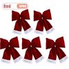 1-10PCS Christmas Velvet Bow 3D Hanging Decorative Tree Decoration Outdoor Festive Vintage Style Ribbon Christmas Party Supplies