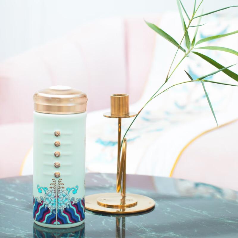 Qiántángxuān Brocade Pattern Double-Layer Living Porcelain Cup