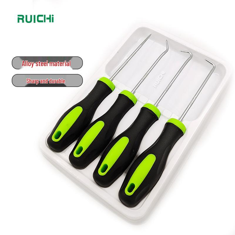 4-Piece Car Oil Seal Removal Tool Set with Green & Black Handles