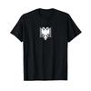 Koszulka z flagą Albanii Albański dwugłowy orzeł czarna vintage spranie streetwear rozciągliwy top do noszenia na co dzień miękki unisex