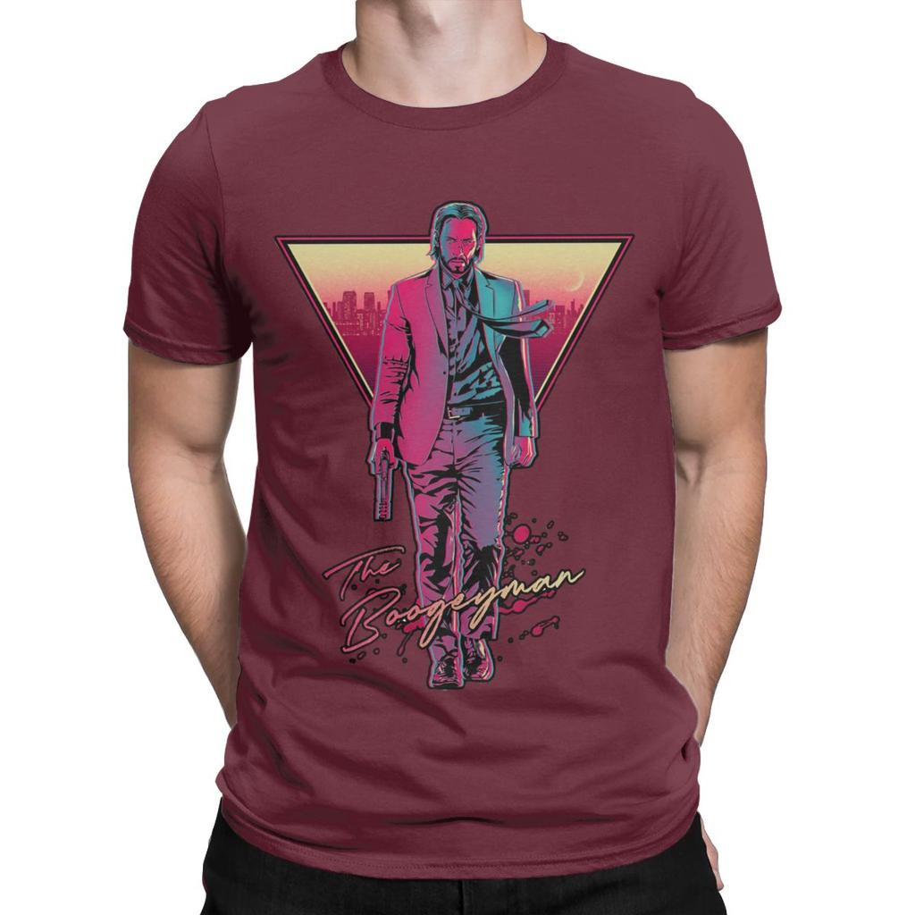 Men T-Shirts The Boogeyman John Wick Unique Pure Cotton Tee Shirt Short Sleeve T Shirts Round Collar Clothing Plus Size