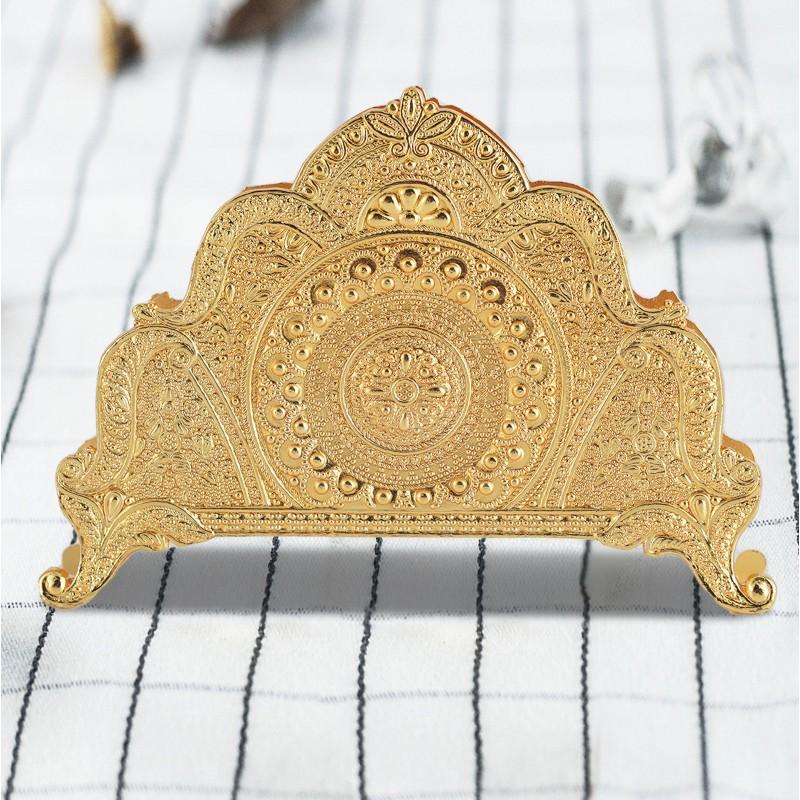 Elegant Nordic Style Metal Tissue Holder With Floral Design Gold Finish Living Room Office Bathroom