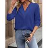 Spring and Autumn V-neck Loose White Shirt for Women Fashion Long Sleeve Solid Casual Blouse Women Elegant Simple Ladies Pullover Shirts Tops 24766