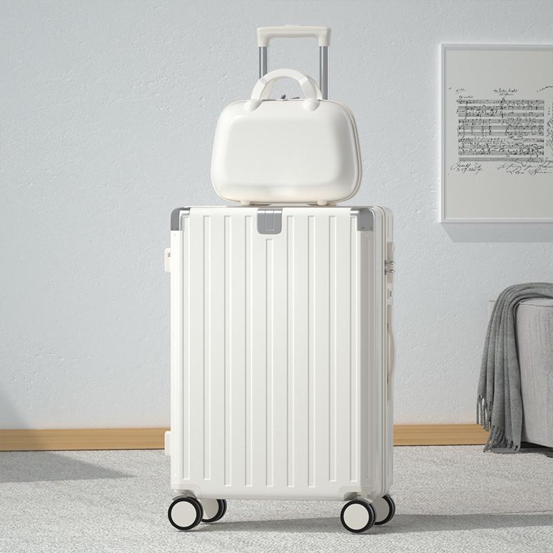 2025 Large Capacity Leather Suitcase with Universal Wheels and Combination Lock