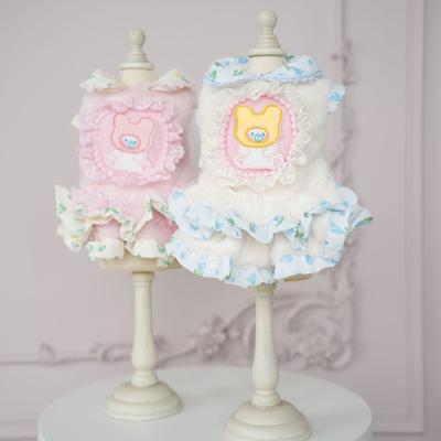 Autumn and Winter Plush Teddy Bear Skirt Dog Pet Fluffy Dress Warmer Than Teddy Bear Cat Coat Dog Clothes for Small Dogs