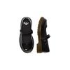Dr. Martens Patent Leather Round Toe Chunky Heel Buckle Low Top Childrens Shoes Kids Shoes Black 15655002