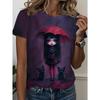 Stylish Comfortable Loose Round Neck Print Short Sleeve Daily T-Shirts Women’s