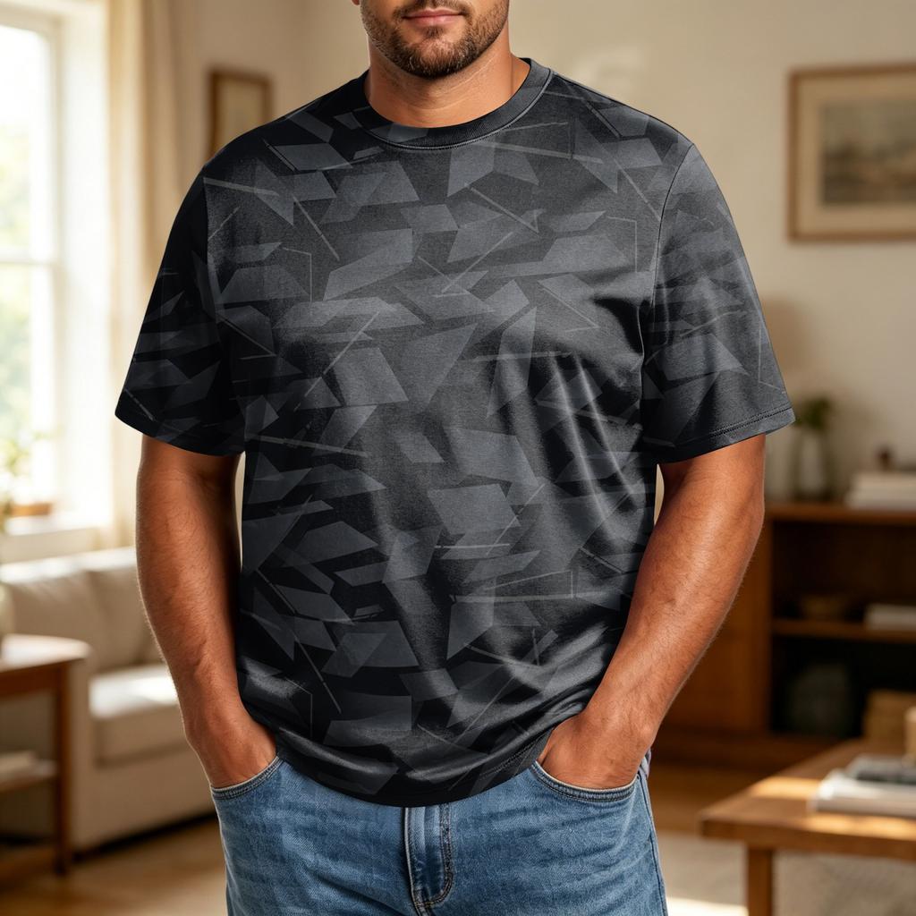 Men's Big Size Casual T Shirt Breathable Loose Fit Short Sleeve Crew Neck Tee Top for Everyday Wear Summer Outdoor Activities