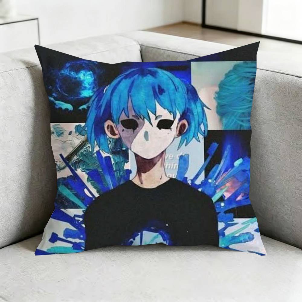 Sally Face Sal Fisher Gothic Horror Square DoubleSided Printed Pillow Case Bedroom Bedside Pillow Sofa Cushion Cover Gift