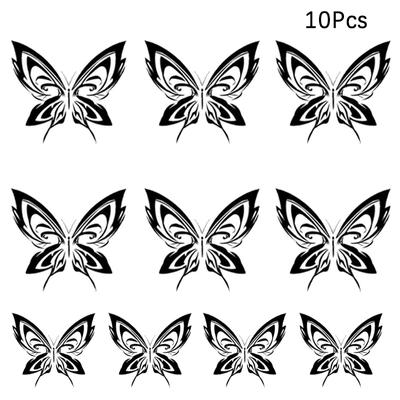 2/5/10Pcs Lasting Butterfly Fake Tattoo For Woman Man Neck Art Tattoo Sticker Herbal Temporary Tattoos Waterproof Tatuajes