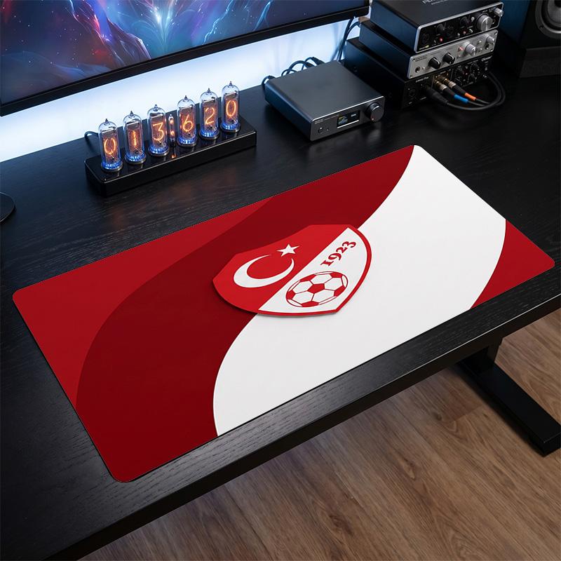 Turkey Football Crest Mouse Pad, Extended Non Slip Rubber Desk Mat for Gaming Office Laptop Fan Gift