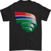Curled Gambia Flag Gambian Day Football Mens T-Shirt 100% Cotton